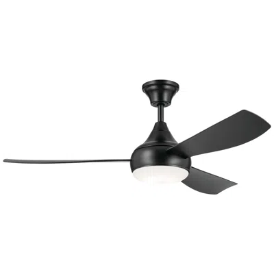 Kichler 54"  Ample Satin Black Led Outdoor Ceiling Fan With Remote