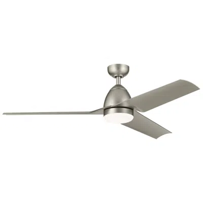 Kichler 54"  Fit Brushed Nickel Led Outdoor Ceiling Fan With Remote
