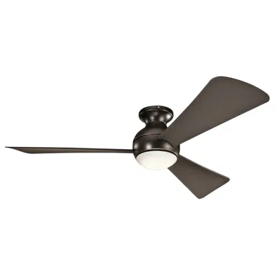 Kichler 54" Sola Olde Bronze Wet Led Hugger Ceiling Fan With Wall Control