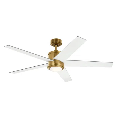 Kichler 56" Brahm Natural Brass Led Ceiling Fan With White Blades