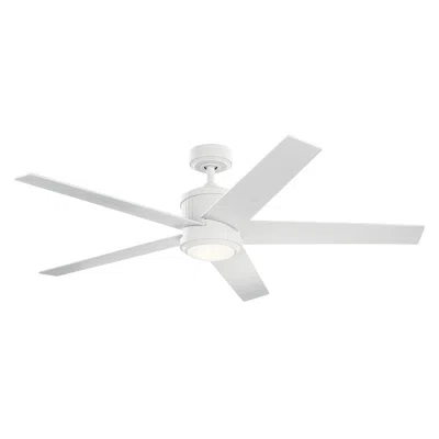 Kichler 56"  Brahm Matte White Led Modern Ceiling Fan With Remote