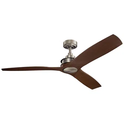 Kichler 56"  Ried Brushed Nickel Walnut Ceiling Fan With Wall Control