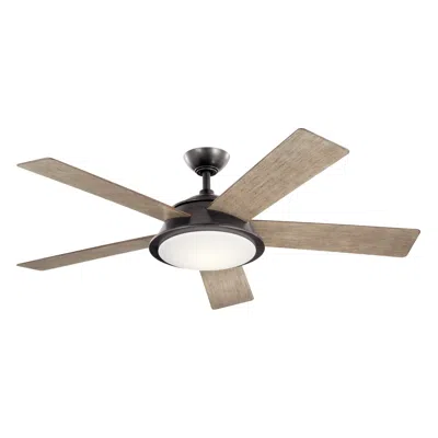 Kichler 56"  Verdi Anvil Iron Led Damp Rated Ceiling Fan With Remote