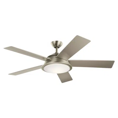 Kichler 56"  Verdi Brushed Nickel Damp Led Ceiling Fan With Remote