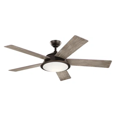 Kichler 56"  Verdi Olde Bronze Damp Rated Led Ceiling Fan With Remote