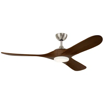 Kichler 60 Inch Mylo Ceiling Fan In Brushed Nickel With Natural Walnut Wood Blades