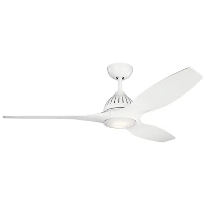 Kichler 60"  Jace White Damp Rated Led Ceiling Fan With Wall Control
