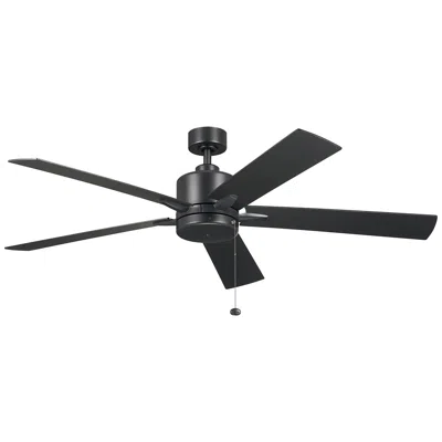 Kichler 60"  Lucian Ii Satin Black Pull-chain Indoor Ceiling Fan
