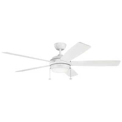 Kichler 60"  Starkk Matte White Led Ceiling Fan With Pull Chain