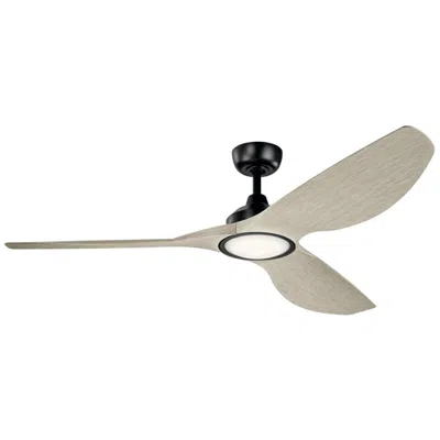 Kichler 65" Imari Black Led Ceiling Fan With White Walnut Blades