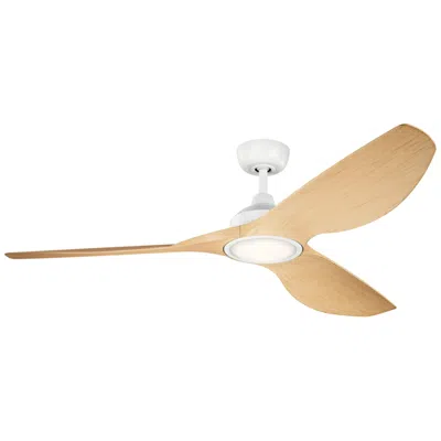 Kichler 65"  Imari Oak Matte White Led Ceiling Fan With Wall Control