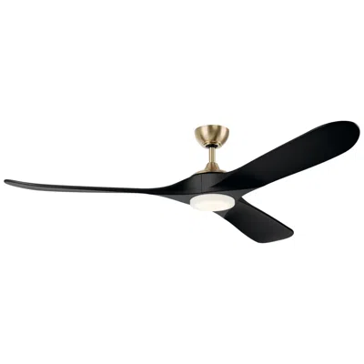Kichler 70 Inch Mylo Ceiling Fan Champagne Bronze Jet Black Wood Blades