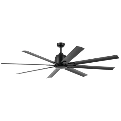 Kichler 75"  Breda Satin Black Large Outdoor Ceiling Fan With Remote