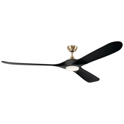 Kichler 80 Inch Mylo Ceiling Fan Champagne Bronze Jet Black Wood Blades