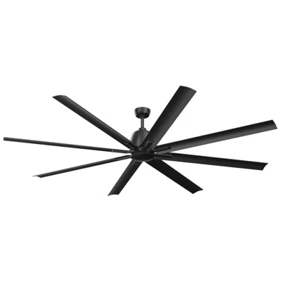 Kichler 84"  Breda Satin Black Large Outdoor Ceiling Fan With Remote