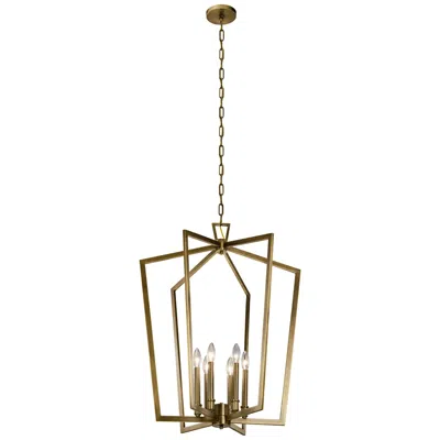 Kichler Abbotswell 24 3/4" Natural Brass 6-light Modern Foyer Pendant