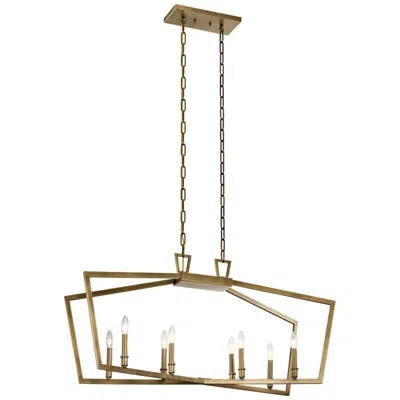 Kichler Abbotswell™ 42" Wide Natural Brass 8-light Linear Chandelier