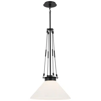 Kichler Albers 18.25 Inch 1 Light Pendant With Opal Glass In Black