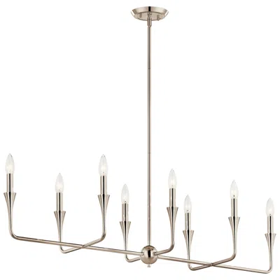Kichler Alvaro 45 1/2" Polished Nickel 8-light Linear Chandelier