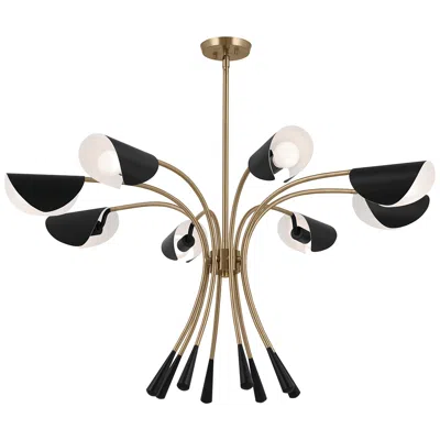 Kichler Arcus 45.5 Inch 8 Light Chandelier In Champagne Bronze With Black