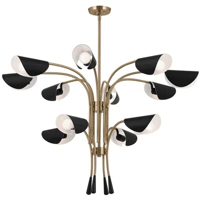 Kichler Arcus 46.25 Inch 12 Light Chandelier In Champagne Bronze With Black