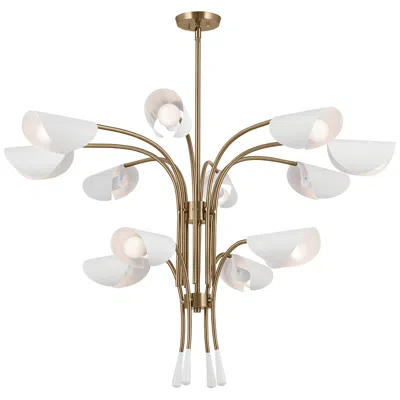 Kichler Arcus 46.25 Inch 12 Light Chandelier In Champagne Bronze With White