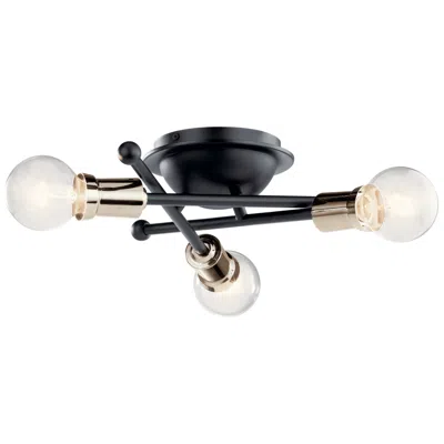 Kichler Armstrong 15" Wide Black 3-light Ceiling Light