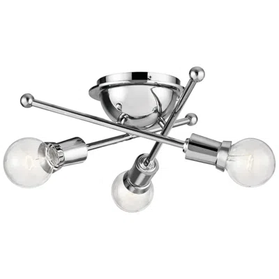Kichler Armstrong 15" Wide Chrome 3-light Ceiling Light