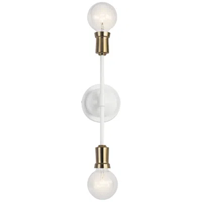 Kichler Armstrong 16 3/4" High White And Brass 2-light Wall Sconce
