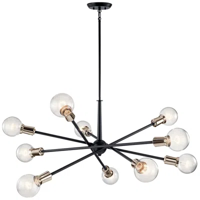 Kichler Armstrong 47" Wide Black 10-light Modern Sputnik Chandelier