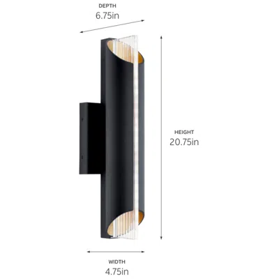 Kichler Astalis 20 3/4" High Black Led Outdoor Wall Light