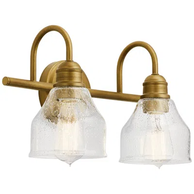 Kichler Avery 14.75-in 2-light Natural Brass Industrial Vanity Light