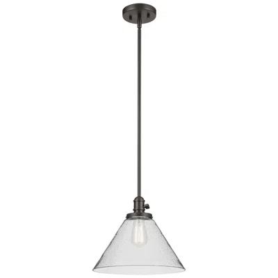 Kichler Avery Olde Bronze Cone Clear Pendant 1lt