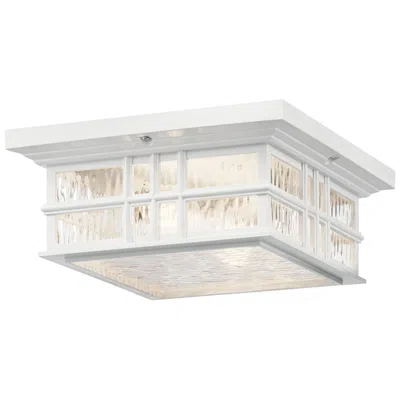 Kichler Beacon Square 2-light 12-in White Indoor/outdoor Flush Mount Light