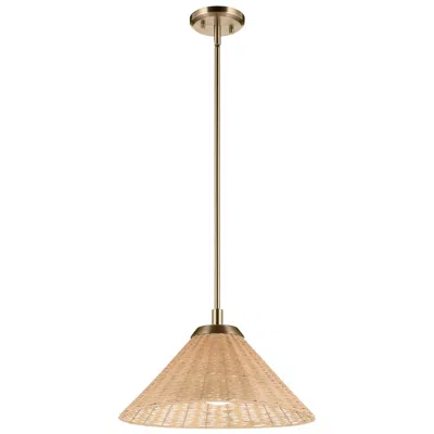 Kichler Bekah 18 Inch 1 Light Convertible Pendant With Rattan Shade Cpz