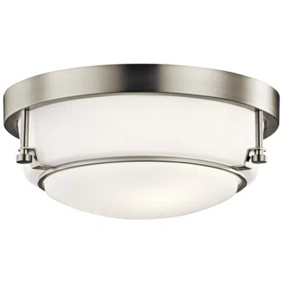 Kichler Belmont 12 1/2" Wide Etched Glass Brushed Nickel Ceiling Light