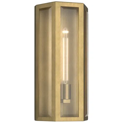 Kichler Berens 16" 1-light Outdoor Wall Light Clear Glass Natural Brass