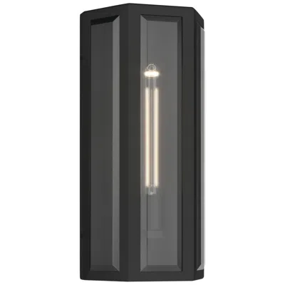 Kichler Berens 16" 1-light Outdoor Wall Light Clear Glass Textured Black