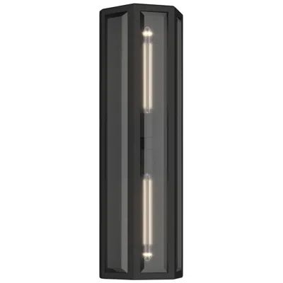 Kichler Berens 24" 2-light Outdoor Wall Light Clear Glass Textured Black
