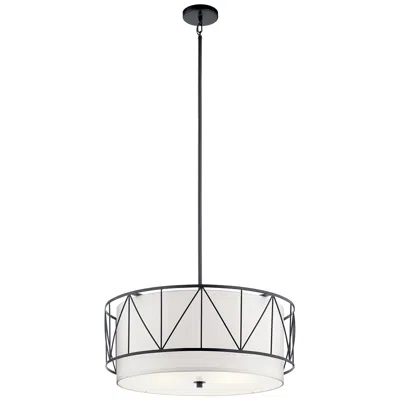 Kichler Birkleigh 24" Wide 4-light White Linen Drum Shade Pendant