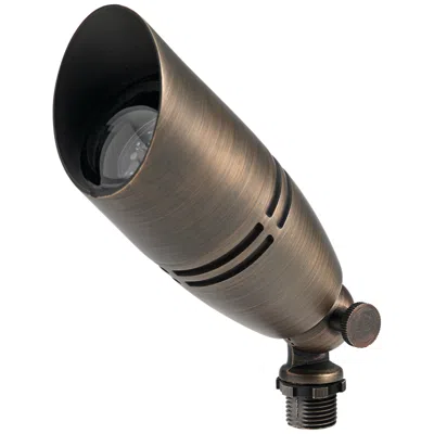 Kichler Boxer 3" High Brass Outdoor Spot Light W/ Adjustable Cowl
