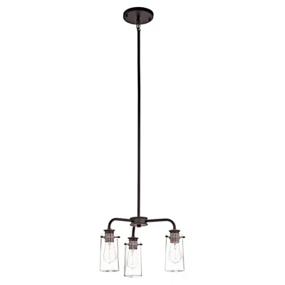 Kichler Braelyn 17 3/4" Industrial 3-light Oiled Bronze Chandelier