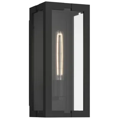 Kichler Calen 14" 1-light Outdoor Wall Light Clear Glass Textured Black
