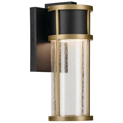 Kichler Camillo 12"h Black And Natural Brass Led Outdoor Wall Light