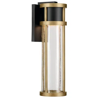 Kichler Camillo 20"h Textured Black And Brass Led Outdoor Wall Light