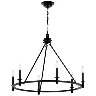 Kichler Carrick 32 1/4" Wide 6-light Black Ring Candelabra Chandelier