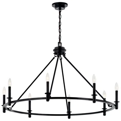 Kichler Carrick 40 3/4" Wide Black 8-light Wagon Wheel Chandelier