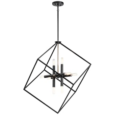 Kichler Cartone 25 1/2" Wide Black Open Cube 8-light Pendant