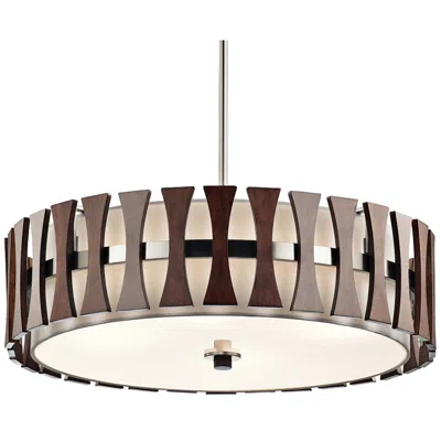 Kichler Cirus 24" Wide Auburn Wood Convertible Pendant Light