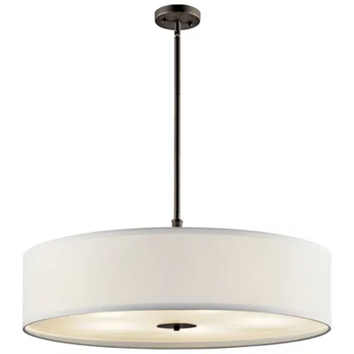 Kichler Courtland 30" Wide Black White Fabric Drum Pendant Light